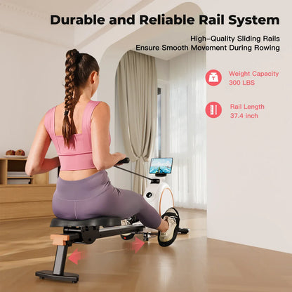 Magnetic Rowing Machine for Home – 32 Level Adjustable Resistance Cardio Trainer with LED Monitor and… — product image 6