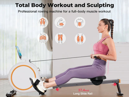 Magnetic Rowing Machine for Home – 32 Level Adjustable Resistance Cardio Trainer with LED Monitor and… — product image 11