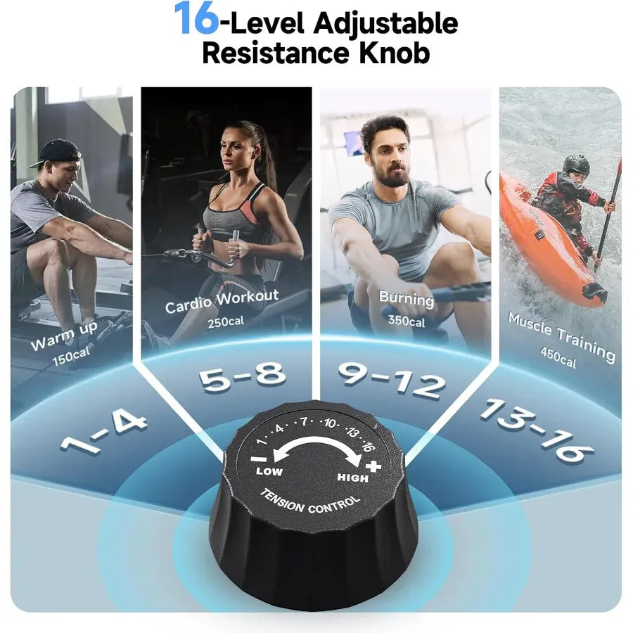 Magnetic Rowing Machine for Home – 350 lb Capacity with 16 Level Silent Resistance and Full Body… — product image 7