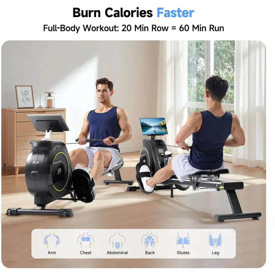 Magnetic Rowing Machine for Home – 350 lb Capacity with 16 Level Silent Resistance and Full Body… — product image 3