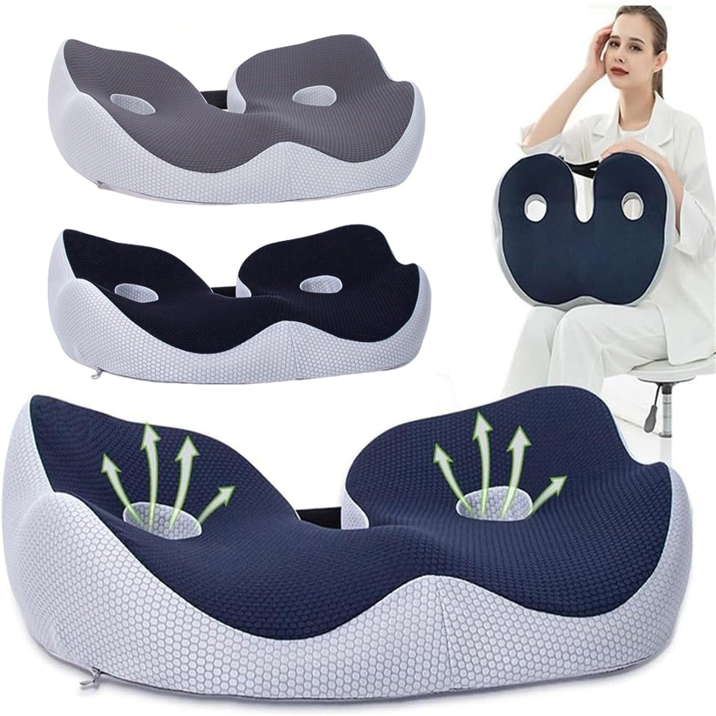 Memory Foam Sit Bone Relief Cushion – Ergonomic Washable Seat Cushion for Pressure Relief, Breathable… — product image 12