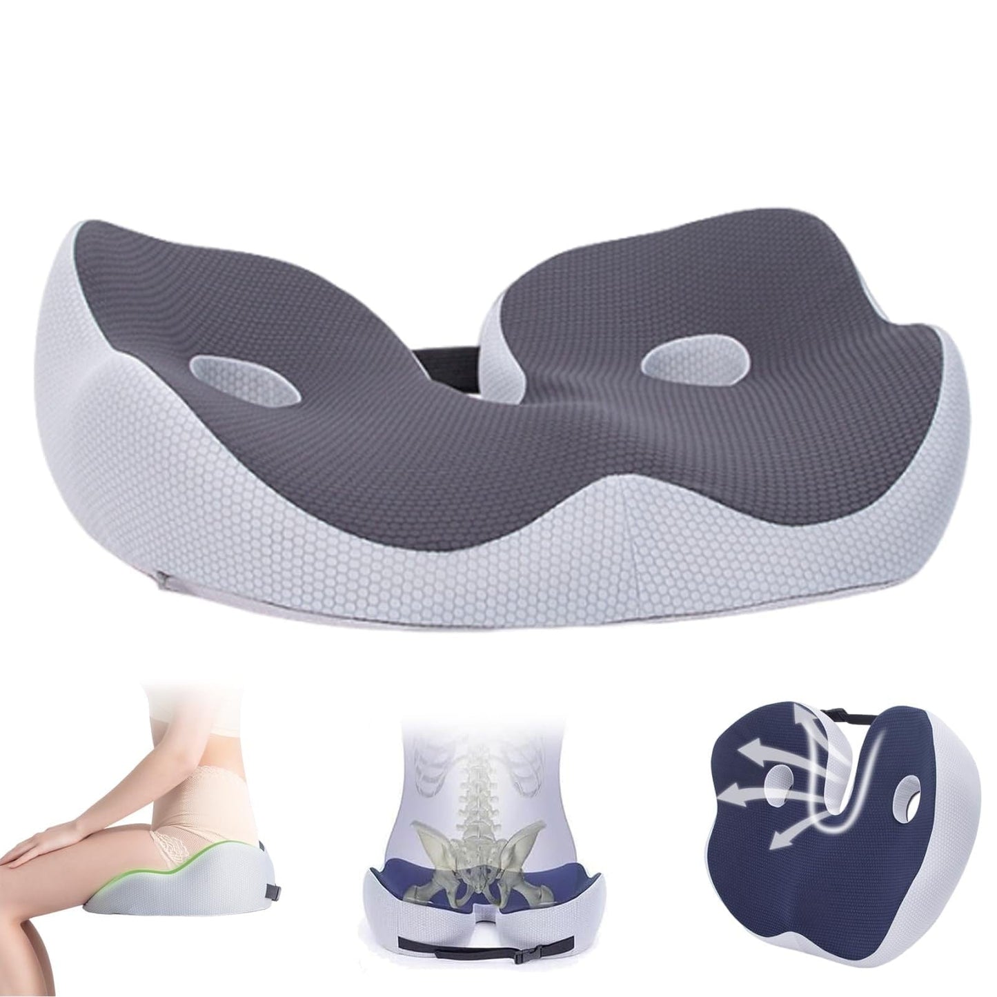 Memory Foam Sit Bone Relief Cushion – Ergonomic Washable Seat Cushion for Pressure Relief, Breathable… — product image 5