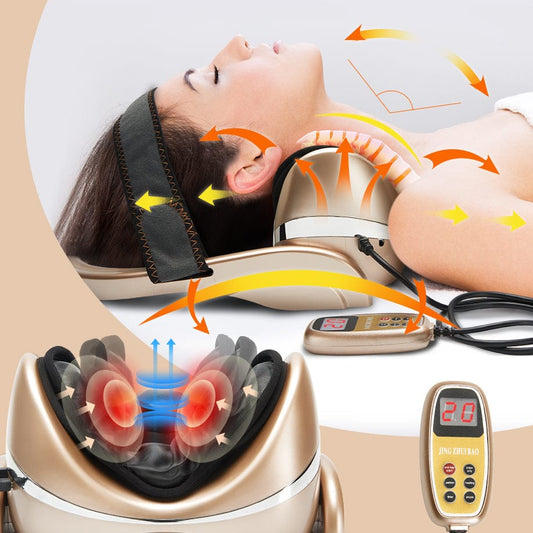Neck Massage Pillow for Pain Relief – Cervical Chiropractic Traction Device with Heating, Vibration &… — product image 2