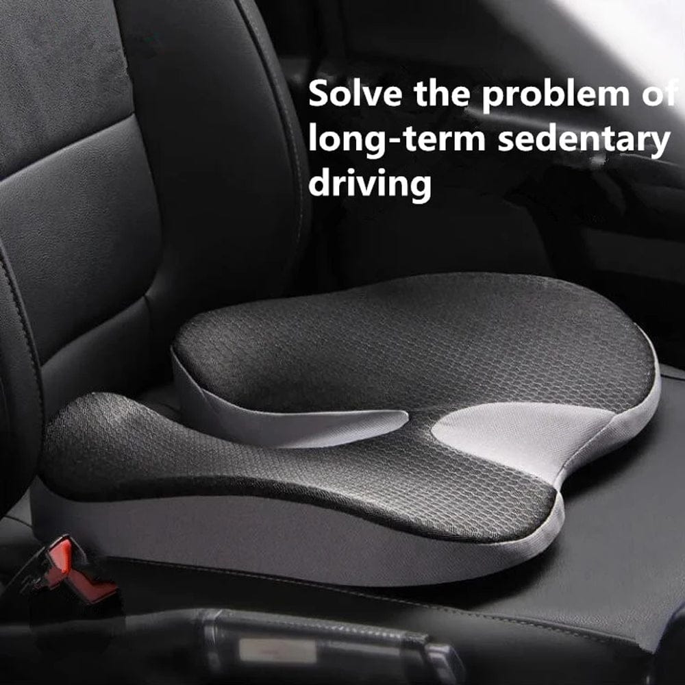 Orthopedic Memory Foam Seat Cushion — black cushion on car seat