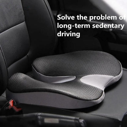 Orthopedic Memory Foam Seat Cushion — black cushion on car seat