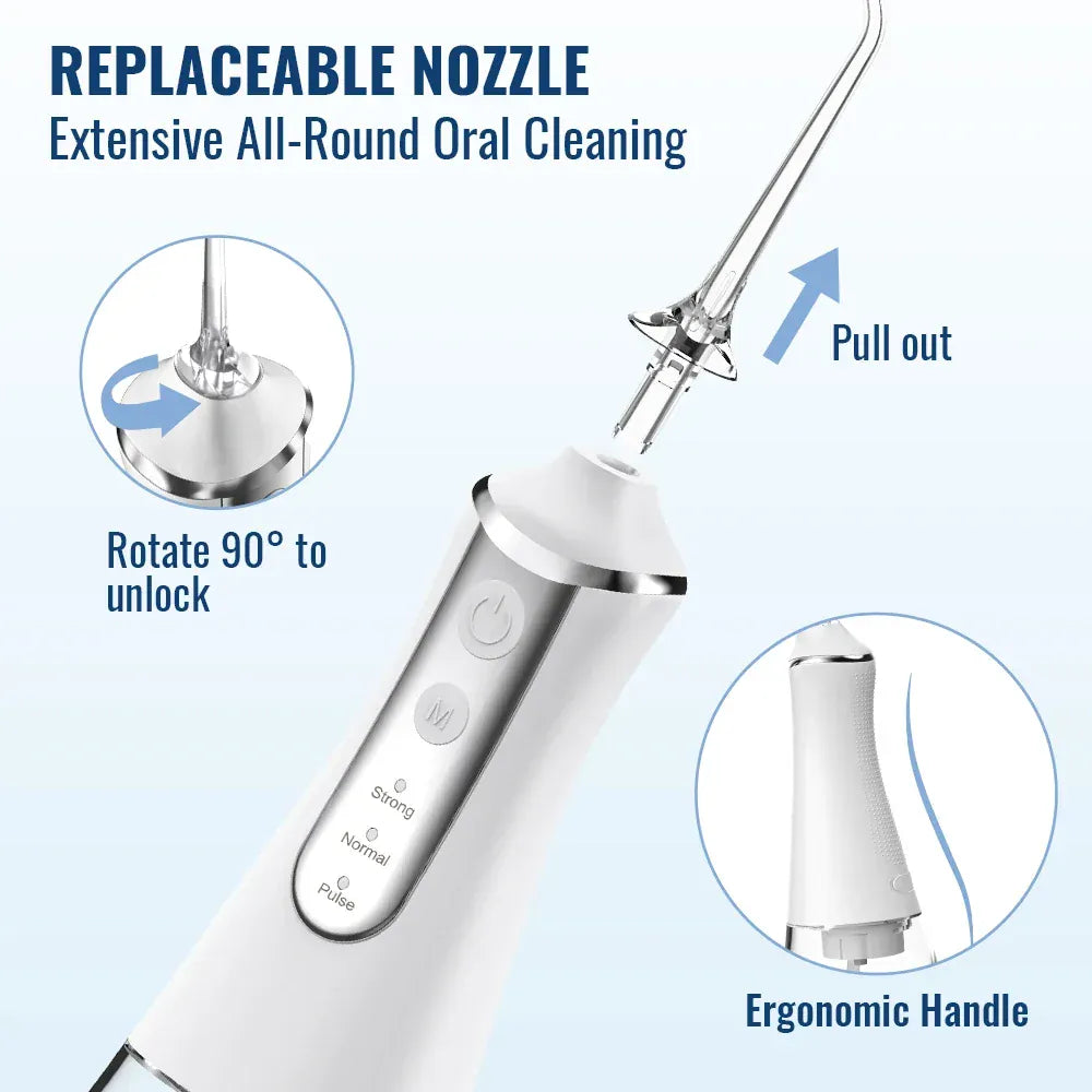 Portable Oral Irrigator – 300ML USB Rechargeable Water Flosser with 5 Nozzles and 3 Modes — product image 6