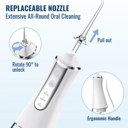 Portable Oral Irrigator – 300ML USB Rechargeable Water Flosser with 5 Nozzles and 3 Modes — product image 6