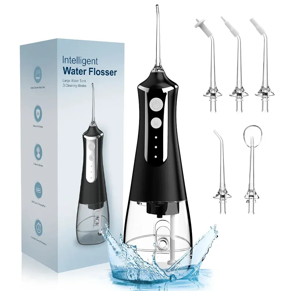 Portable Oral Irrigator – 300ML USB Rechargeable Water Flosser with 5 Nozzles and 3 Modes — product image 1