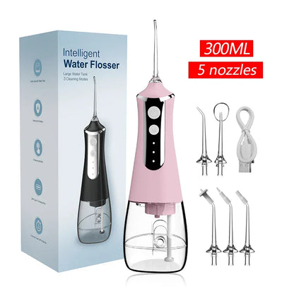 Portable Oral Irrigator – 300ML USB Rechargeable Water Flosser with 5 Nozzles and 3 Modes — product image 3
