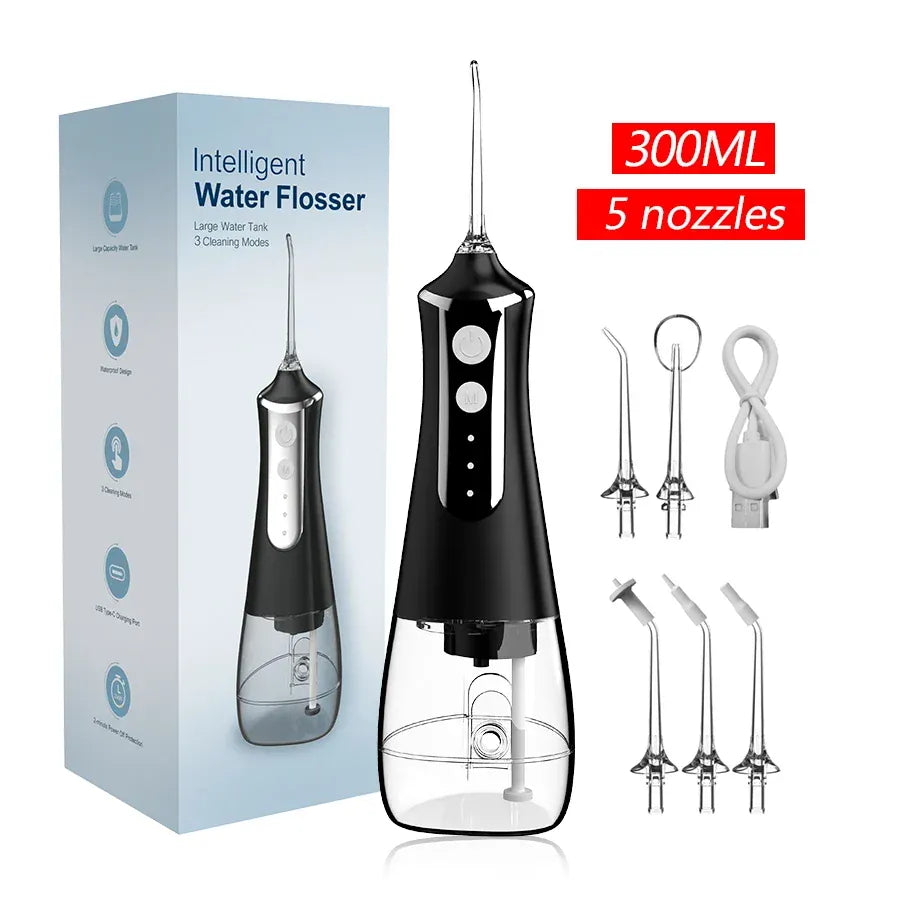 Portable Oral Irrigator – 300ML USB Rechargeable Water Flosser with 5 Nozzles and 3 Modes — product image 10