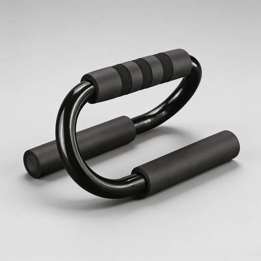 Push-up bars pair with foam handles and non-slip base