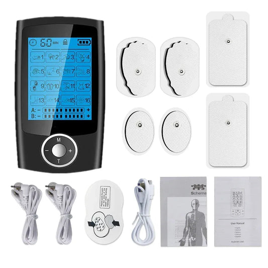 Dual-Channel Electric Pulse Massager – Rechargeable EMS/TENS Stimulation Device with 16 Modes, LCD… — product image 2
