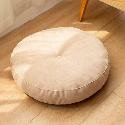 Round Floor Seat Cushion – Soft Tatami Meditation & Yoga Pad – Breathable Cotton & Linen, Comfortable… — product image 1