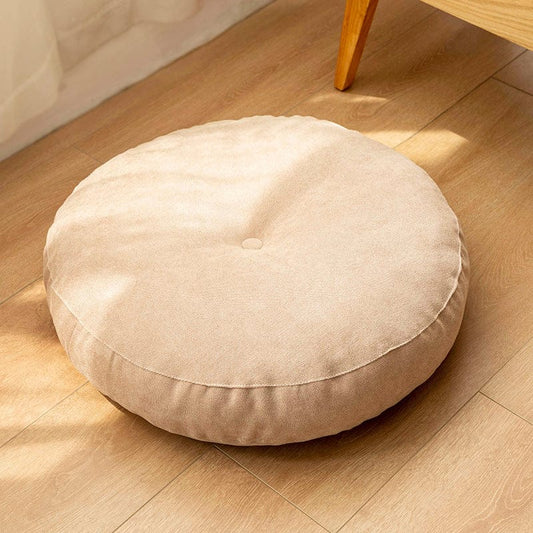 Round Floor Seat Cushion – Soft Tatami Meditation & Yoga Pad – Breathable Cotton & Linen, Comfortable… — product image 1
