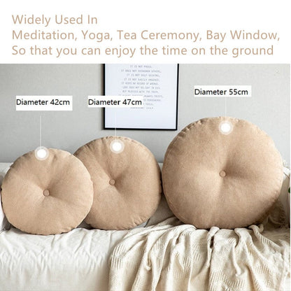 Round Floor Seat Cushion – Soft Tatami Meditation & Yoga Pad – Breathable Cotton & Linen, Comfortable… — product image 11
