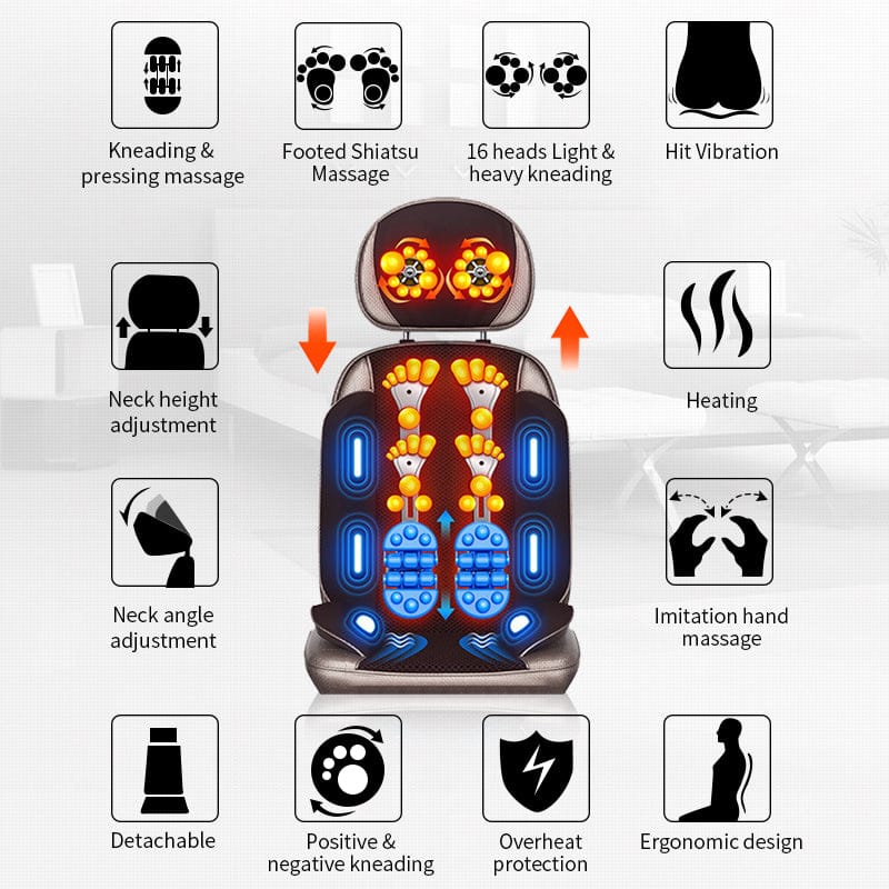 Shiatsu Neck and Back Massager Pillow – Electric Cushion with Infrared Heat, Deep Tissue Kneading, 3… — product image 10