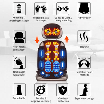 Shiatsu Neck and Back Massager Pillow – Electric Cushion with Infrared Heat, Deep Tissue Kneading, 3… — product image 10