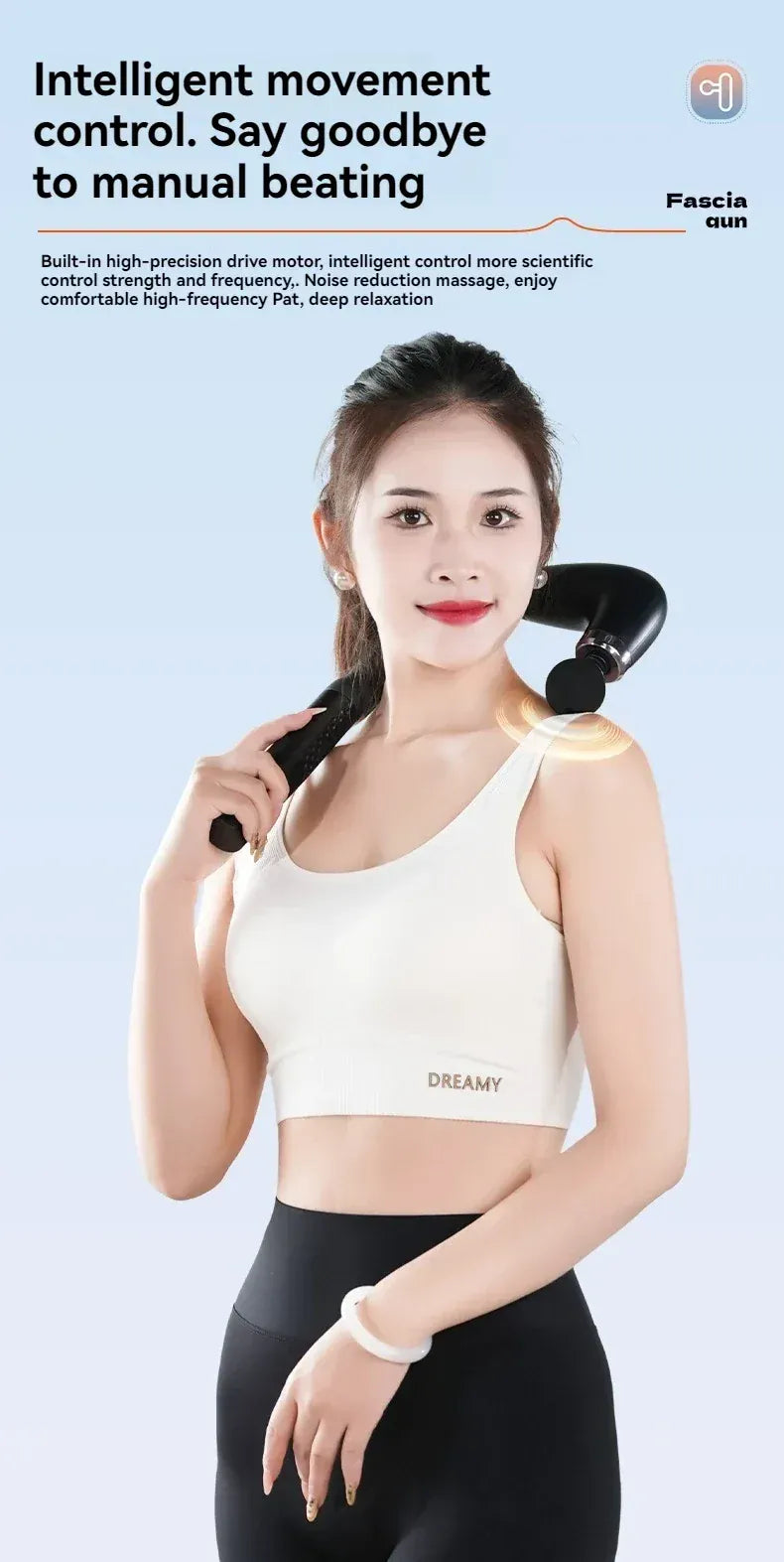 Smart Fascia Gun Massage Gun – Electric Percussion Muscle Massager with 9 Speed Levels and USB Charging — product image 10