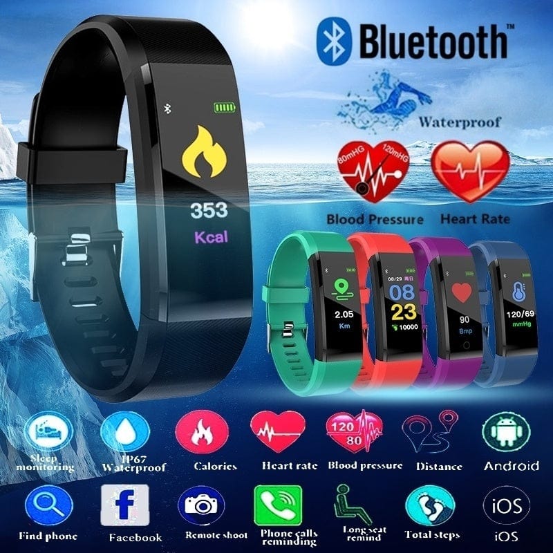 Smart Fitness Tracker – Heart Rate, Blood Pressure Monitor, Activity Tracker, Bluetooth-Compatible,… — product image 6