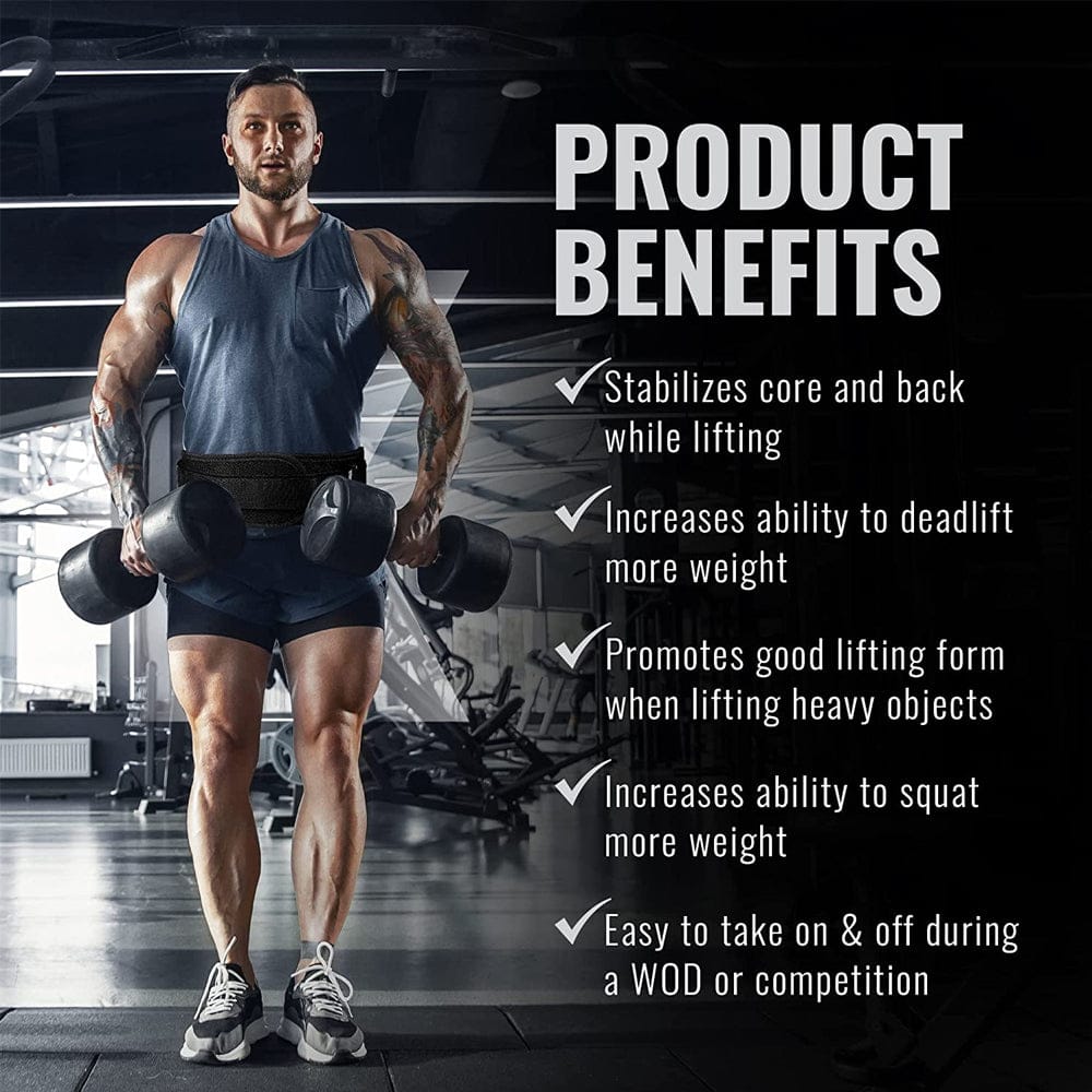 Sports Weight Lifting Belt – Gym Workout Lumbar Back Support for Powerlifting, Strength Training,… — product image 9