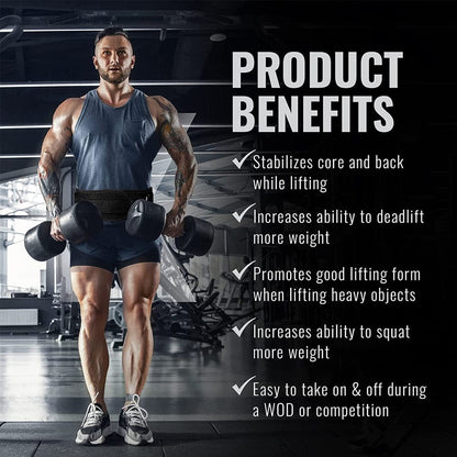 Sports Weight Lifting Belt – Gym Workout Lumbar Back Support for Powerlifting, Strength Training,… — product image 9