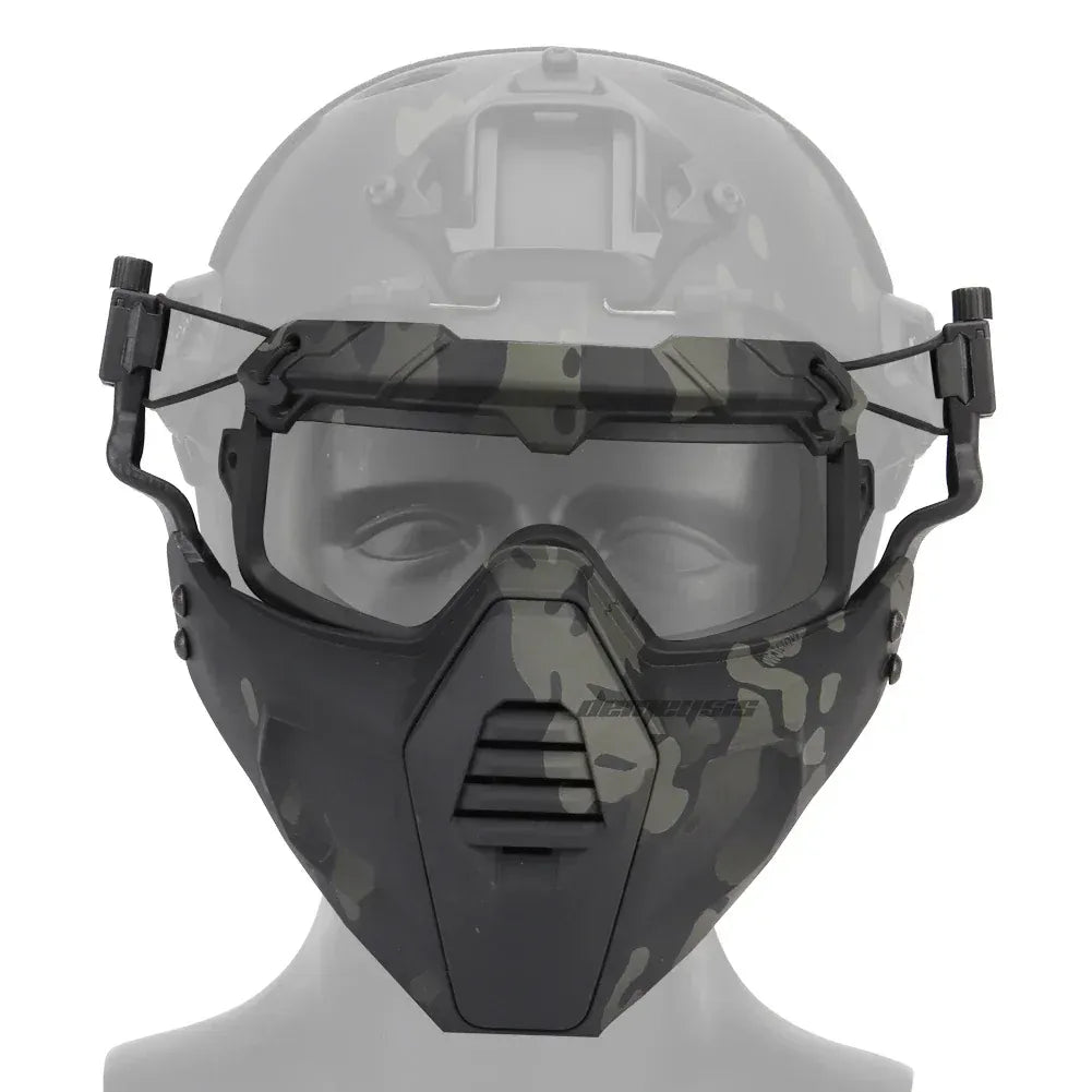 Tactical FAST Helmet Half Face Mask with Flip Goggles — product image 4