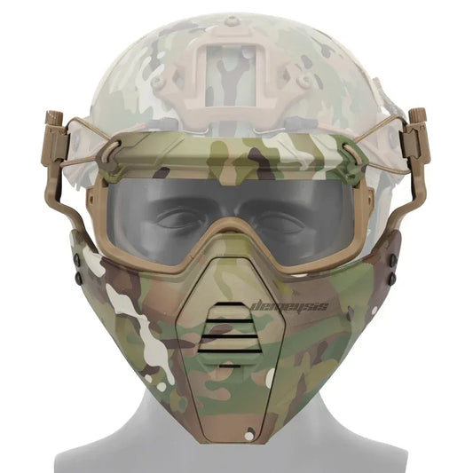 Tactical FAST Helmet Half Face Mask with Flip Goggles — product image 2