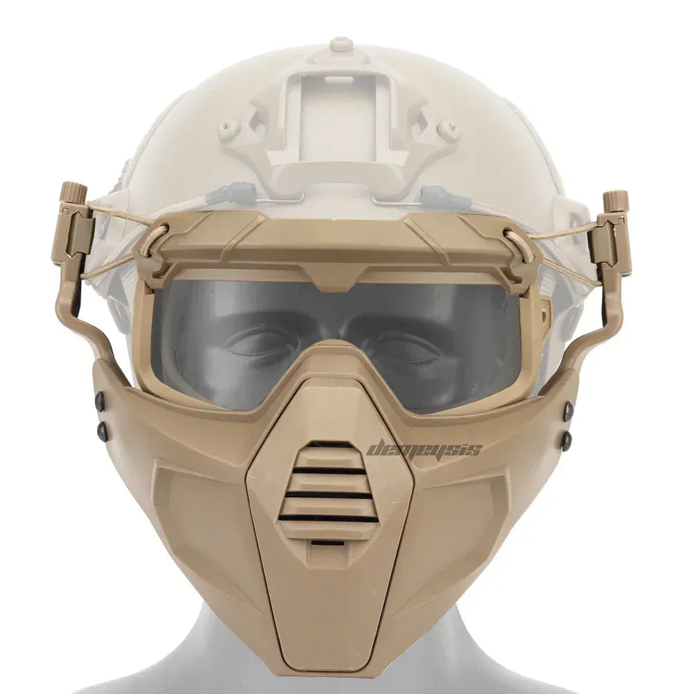 Tactical FAST Helmet Half Face Mask with Flip Goggles — product image 3