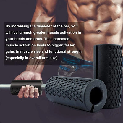 Thick Bar Dumbbell Handles for Weightlifting - Anti-Slip Silicon Grip — product image 12
