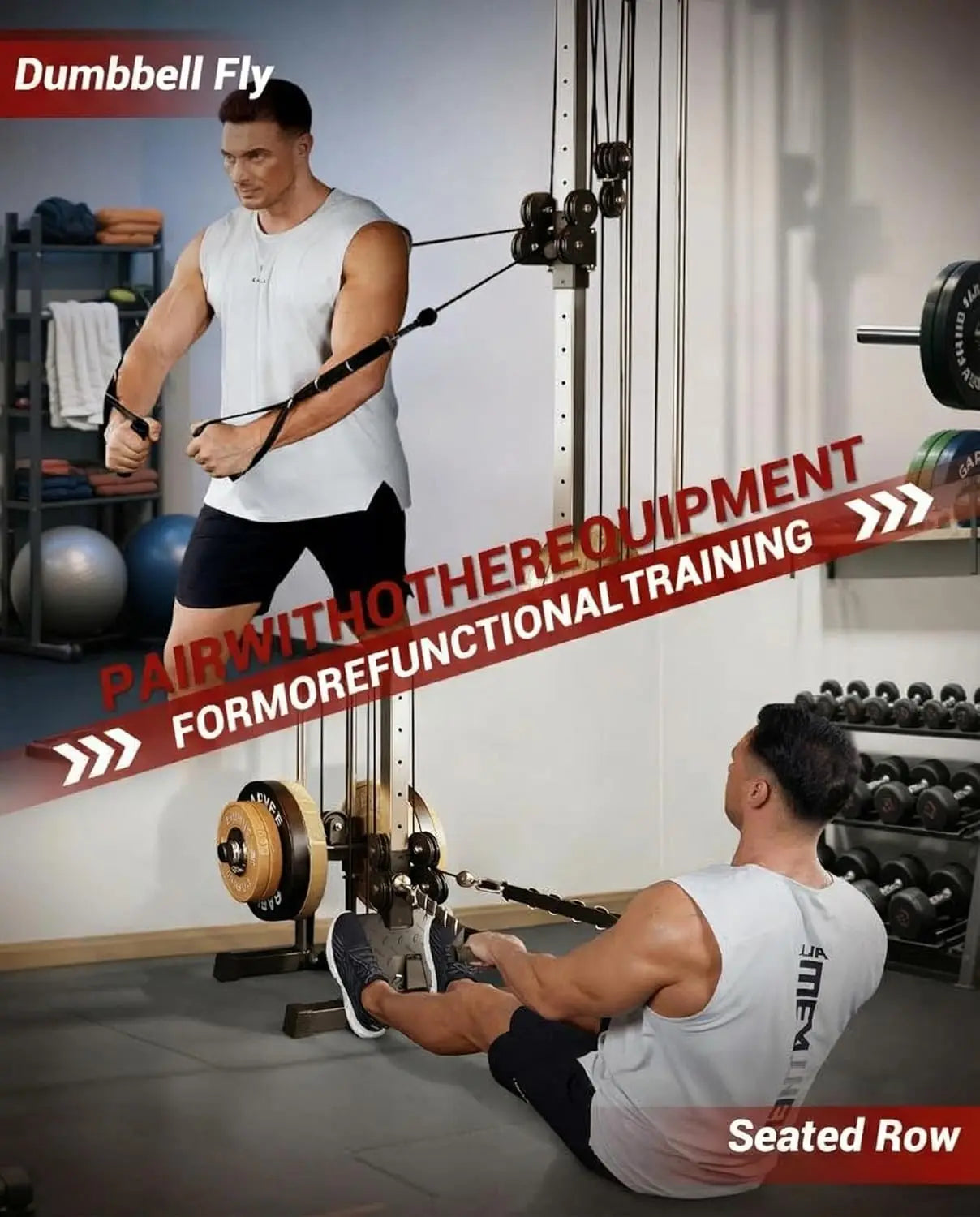 Wall Mount Cable Station – Dual Pulley LAT Pulldown Machine with 18 Height Positions & Cable… — product image 6