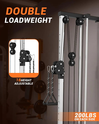 Wall Mount Cable Station – Dual Pulley LAT Pulldown Machine with 18 Height Positions & Cable… — product image 7