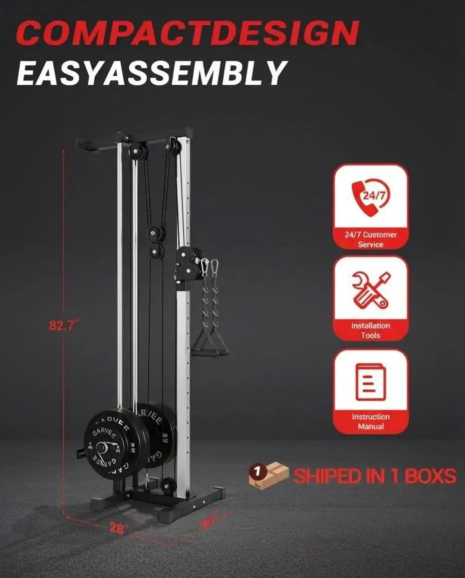 Wall Mount Cable Station – Dual Pulley LAT Pulldown Machine with 18 Height Positions & Cable… — product image 8