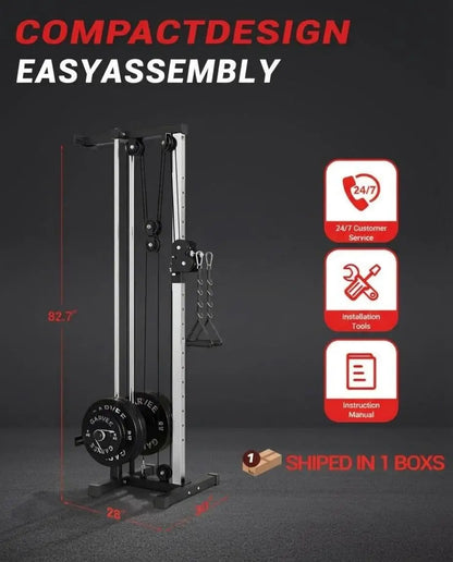 Wall Mount Cable Station – Dual Pulley LAT Pulldown Machine with 18 Height Positions & Cable… — product image 8