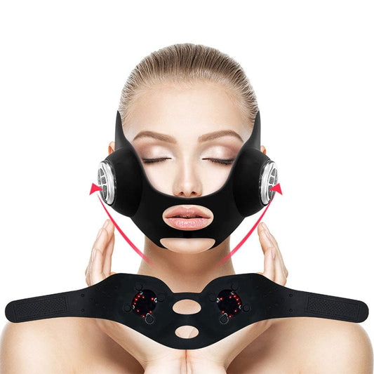 EMS Face Massager — Black color, wearable EMS face massager front view