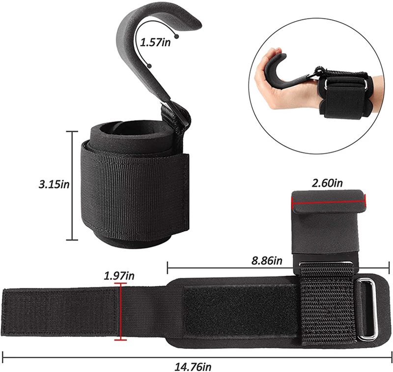Weight Lifting Hook Grips with Wrist Wraps — product image 5