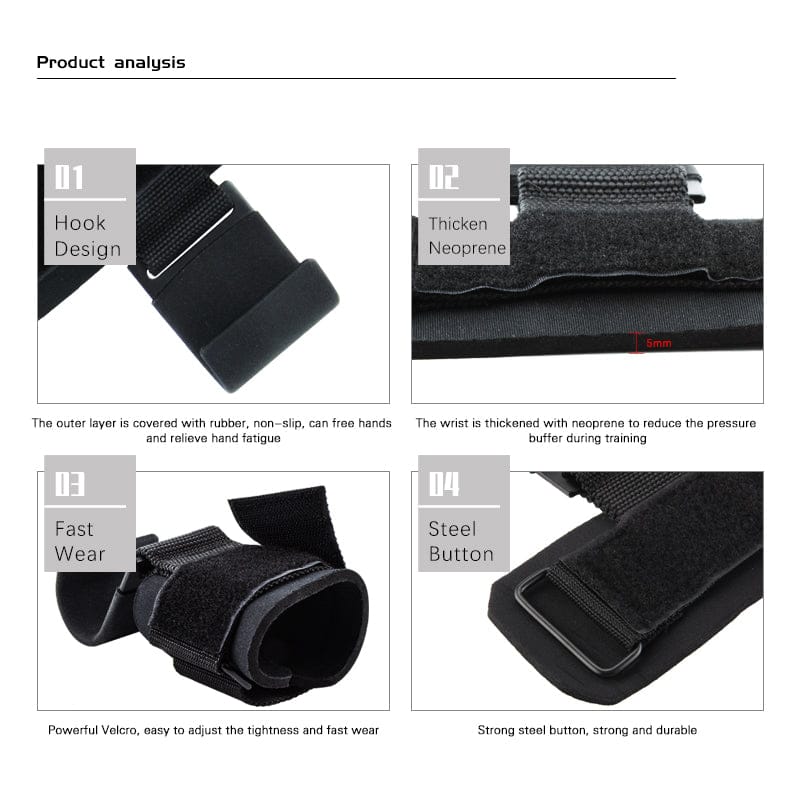 Weight Lifting Hook Grips with Wrist Wraps — product image 11