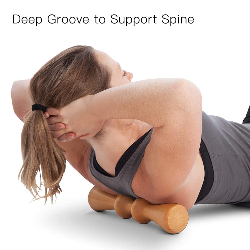 Wood Back Roller for Muscle Recovery, Spine Alignment & Pain Relief, Manual Back Massager, Deep… — product image 4