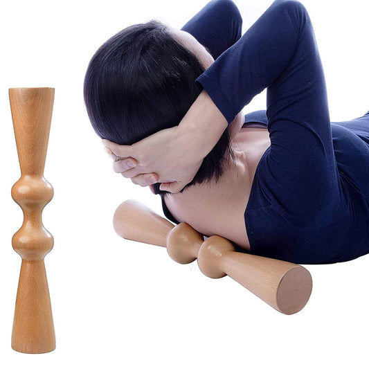 Wood Back Roller for Muscle Recovery, Spine Alignment & Pain Relief, Manual Back Massager, Deep… — product image 1