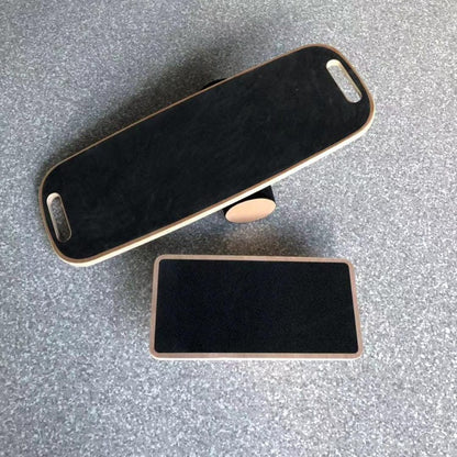 Wooden Balance Board — Roller Balance Set model, balance board top and underside views