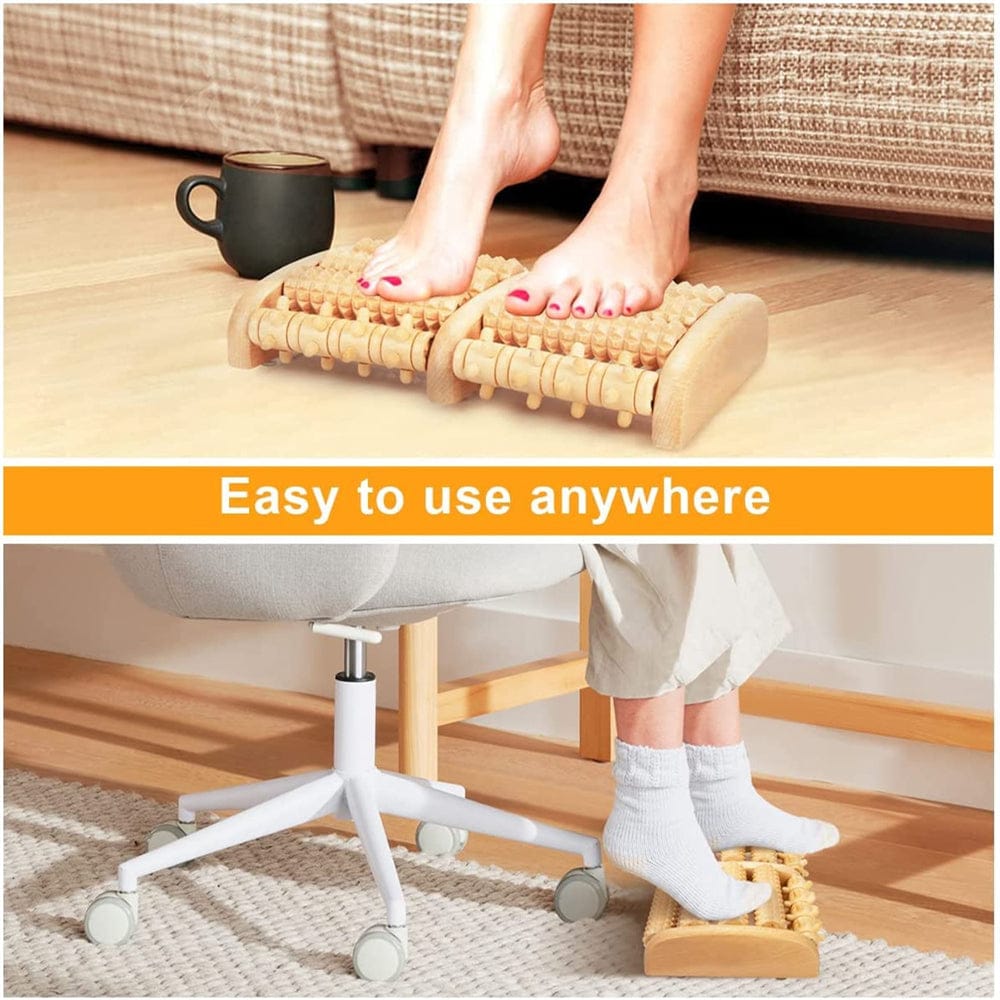 Wooden Foot Massager Roller - Reflexology Tool for Muscle Relaxation — product image 12