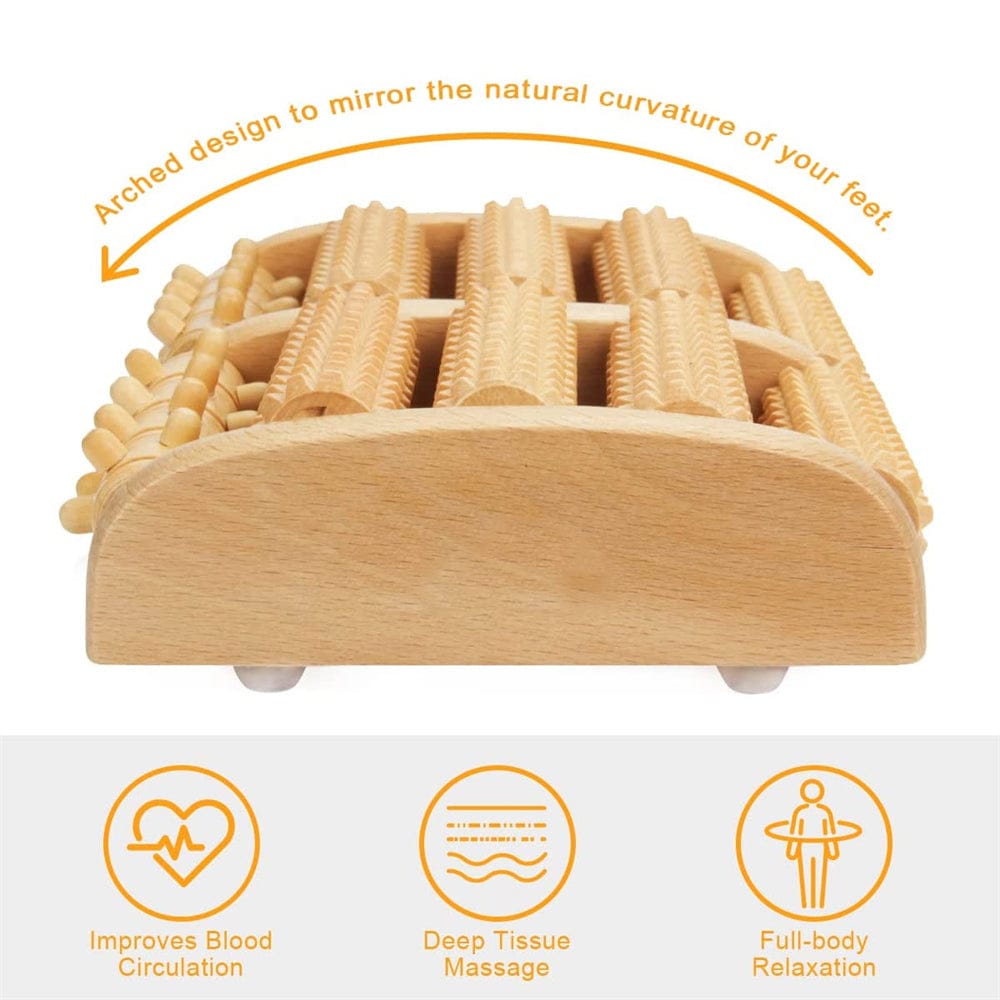 Wooden Foot Massager Roller - Reflexology Tool for Muscle Relaxation — product image 10