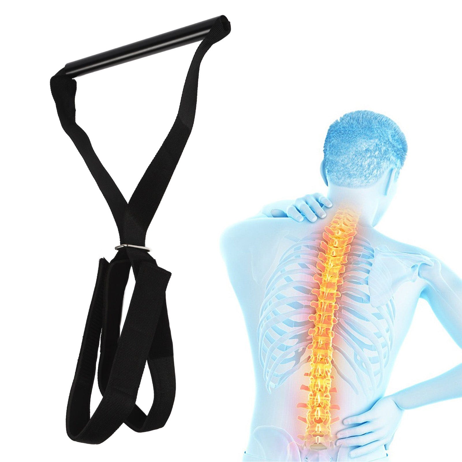 Y-Shaped Iron Pipe Neck Cervical Traction Belt - Adjustable Decompression Brace for Spinal Stretching — product image 1