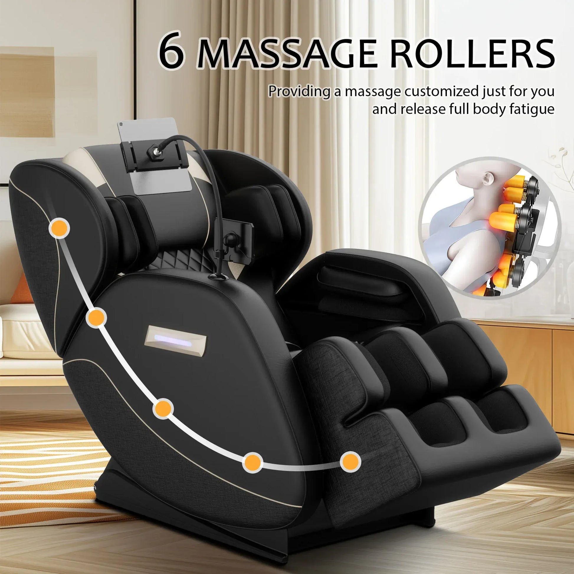 Zero Gravity Full Body Massage Chair – Heating Recliner with Airbags, Foot Rollers and Touch Screen… — product image 5