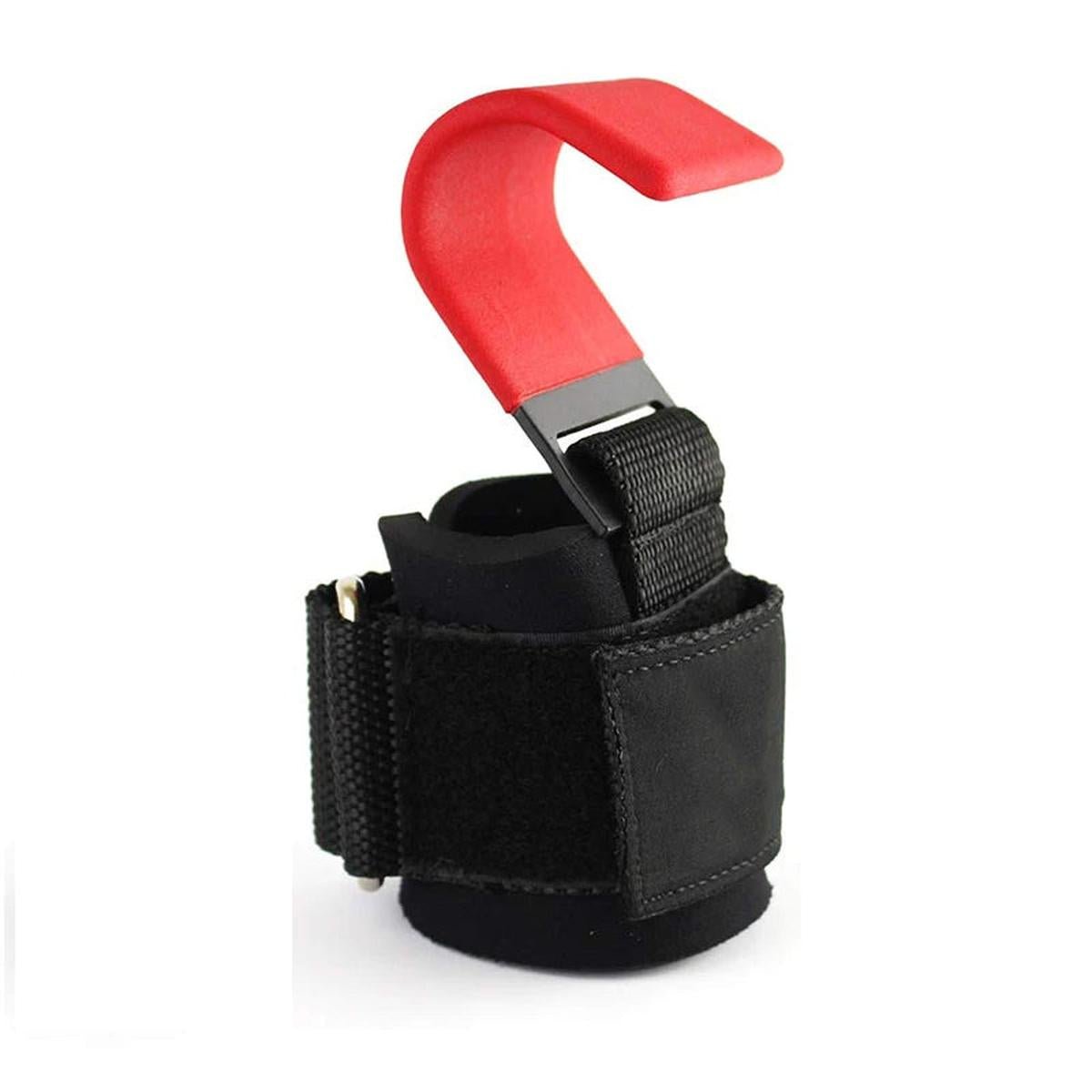 Steel Weight Lifting Hooks with Padded Adjustable Wrist Wraps Pair - Darian Fits